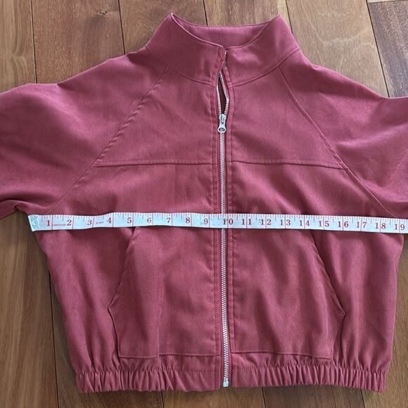 ROMWE Raspberry Cropped Bomber Zip Up Jacker Size S - Picture 4 of 9